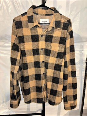 Goodfellow & Co Men's Buffalo Check Flannel Button-Down Shirt Plaid Shacket in